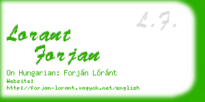 lorant forjan business card