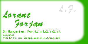 lorant forjan business card